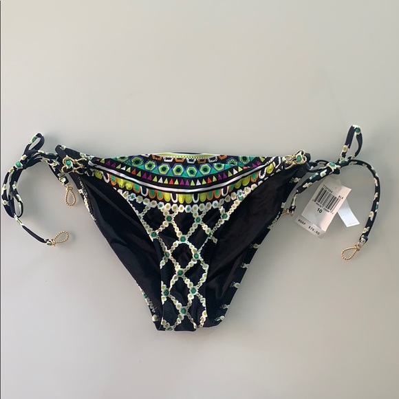 NWT Trina Turk string bikini bottom gold accents - Picture 2 of 9